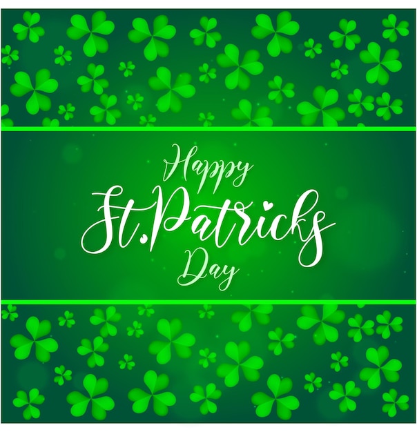 St Patricks Day Theme Shamrock Green Background Social Media Design Banner