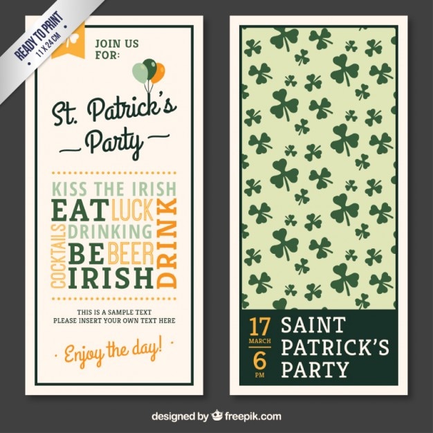 Free vector st patricks flyer with lettering