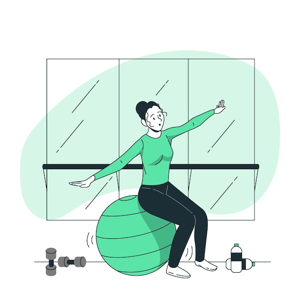 Free Vector stability ball concept illustration