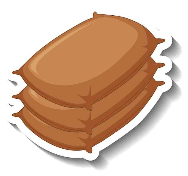 Free Vector stack of three sacks cartoon sticker