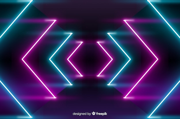 Free vector stage background with neon lights