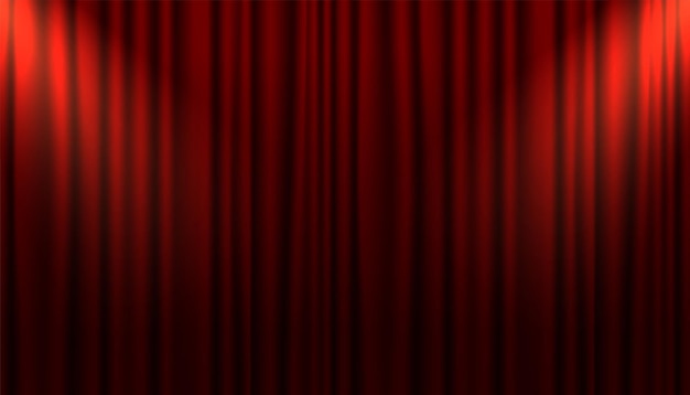 Free vector stage curtain backdrop banner with focus light effect for award ceremony