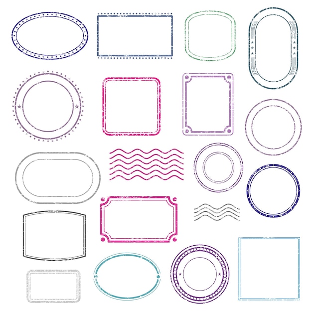 Free Vector stamps frames set.