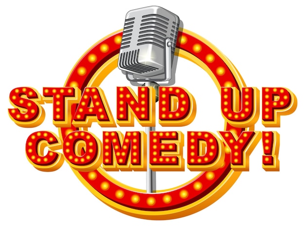 Stand up comedy logo with microphone