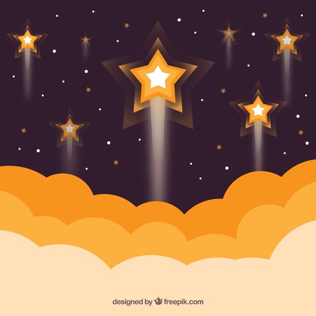 Star background with clouds