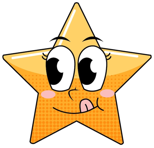 Free vector star cartoon character on white background