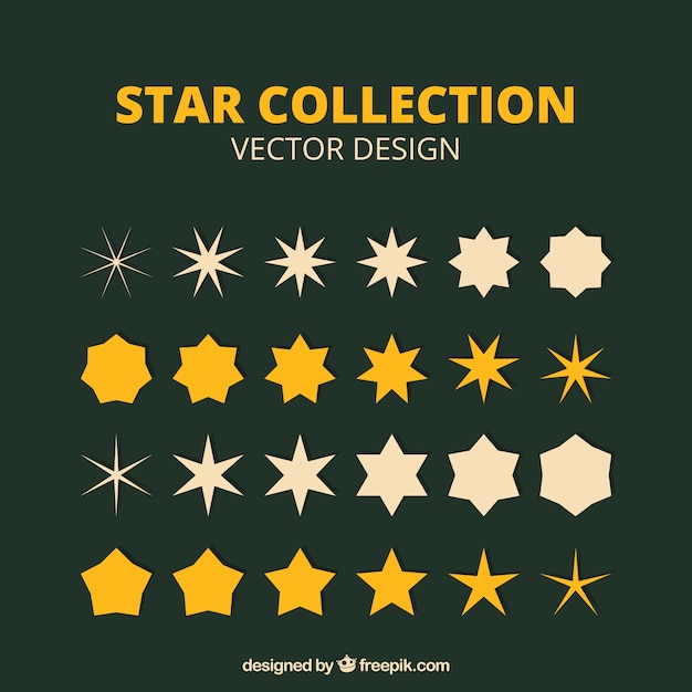 Star collection of different shapes