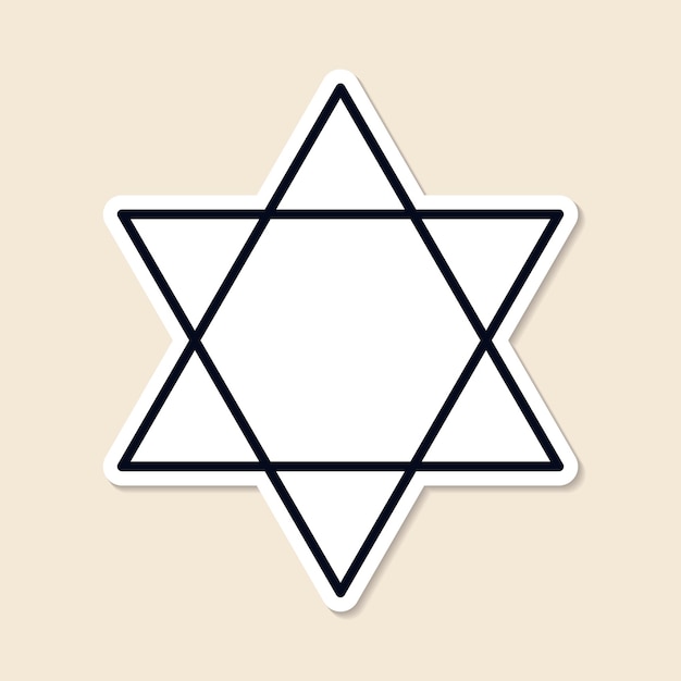 Free Vector star of david jewish symbol sticker vector