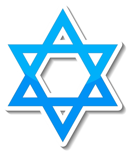 Free Vector star of david sticker on white background