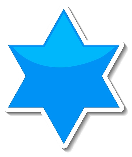 Star of David sticker on white background