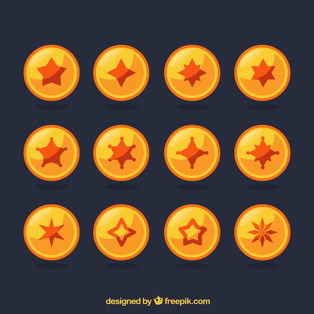 Free Vector star inside yellow circle collection