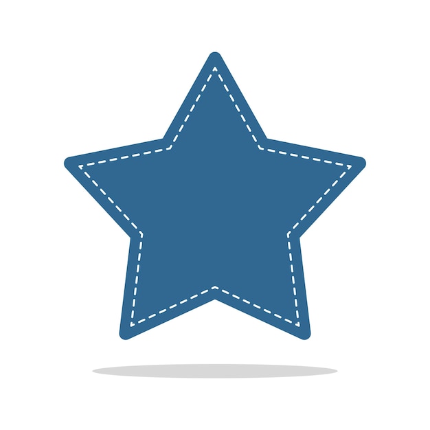 Free Vector star navy with white stitching