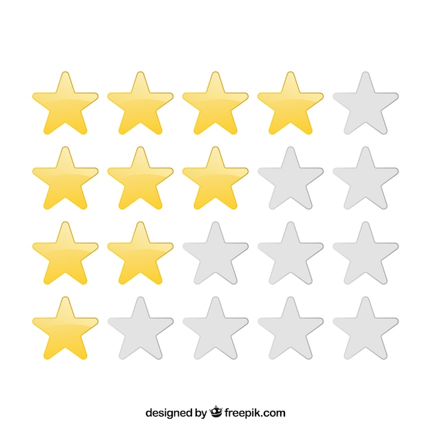 Free Vector star rating design of four