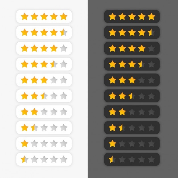 Free Vector star rating with two different backgrounds