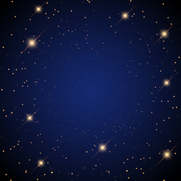 Free Vector starry background with glowing stars 