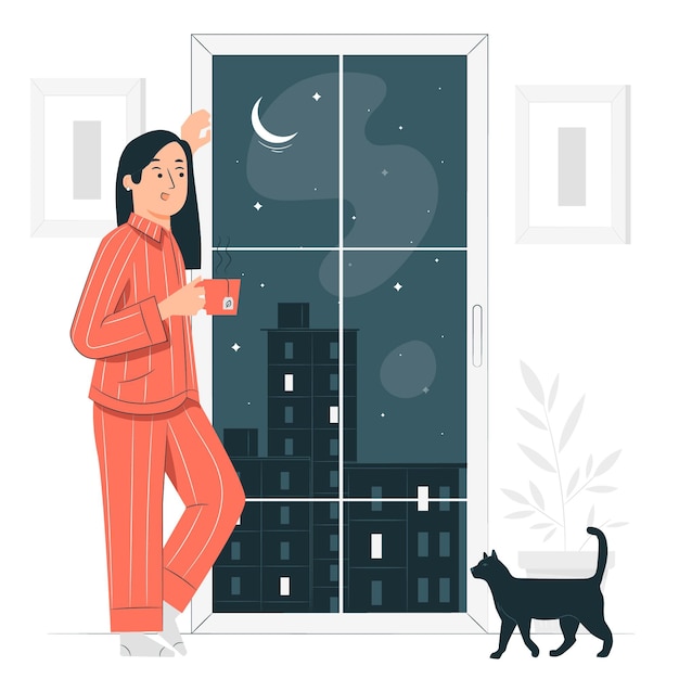 Free Vector starry window concept illustration