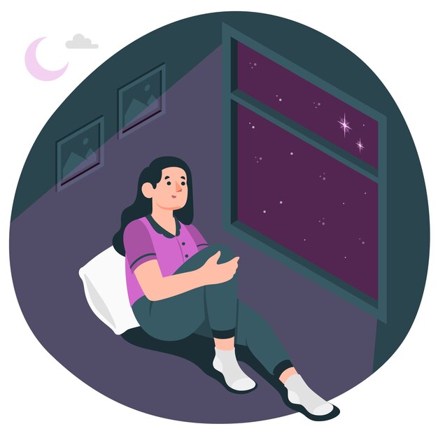 Starry window concept illustration