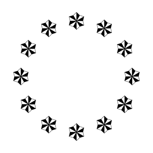 Free Vector stars circle half glyph