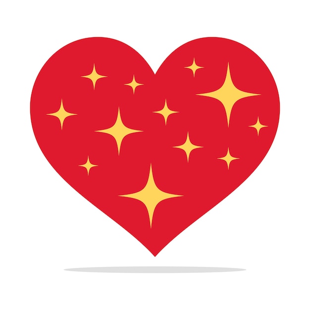 Free Vector stars inside heart flat style