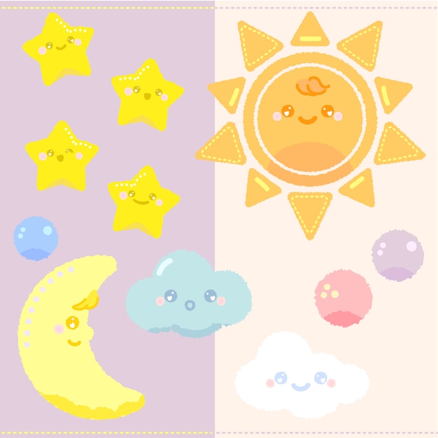 Free Vector stars and moon designs collection