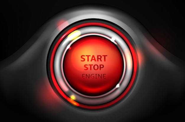 Free Vector start and stop car engine ignition button illustration.