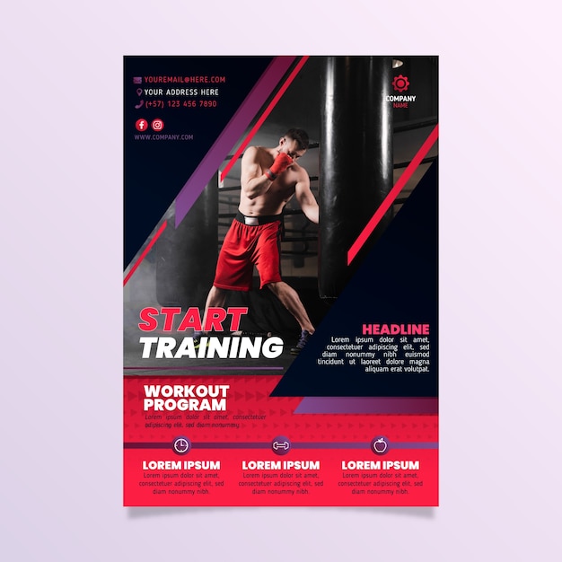 Start training sport poster template