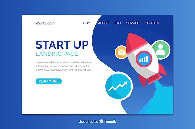 Start up business landing page template