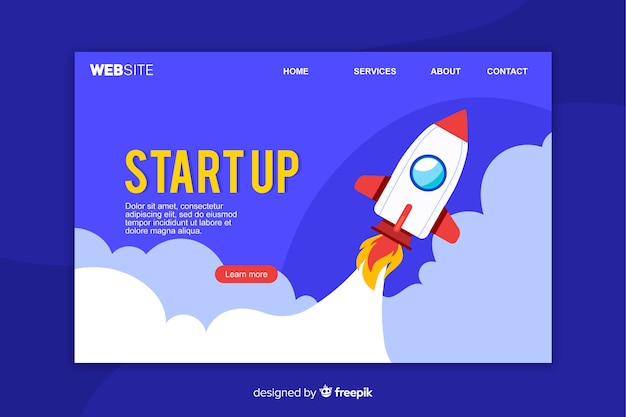 Start up landing page template