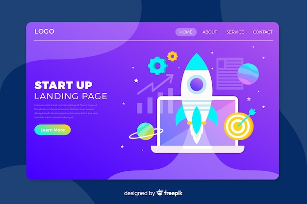 Start up landing page template