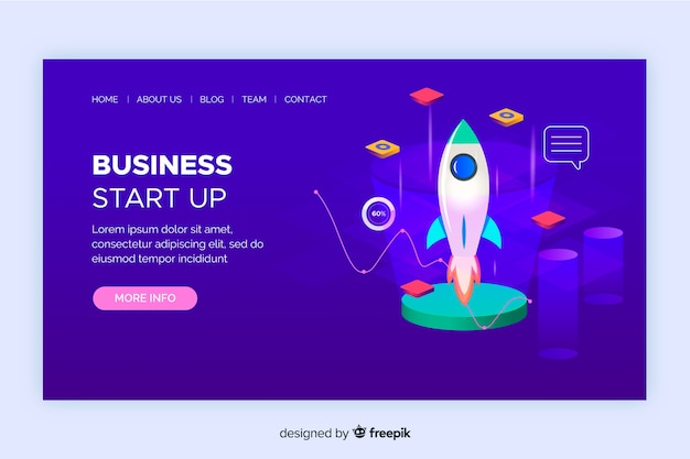 Start up landing page template