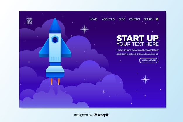 Start up landing page template