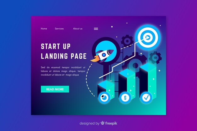 Start up landing page web template