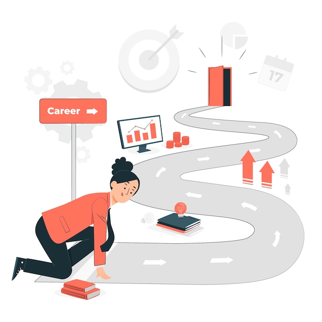 Free Vector starting a career concept illustration