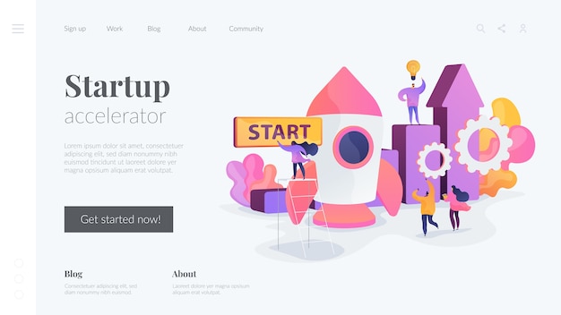 Startup accelerator landing page