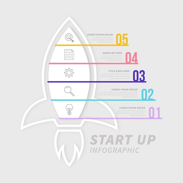 Free Vector startup infographic flat design