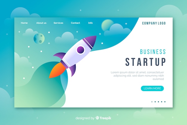 Startup landing page concept