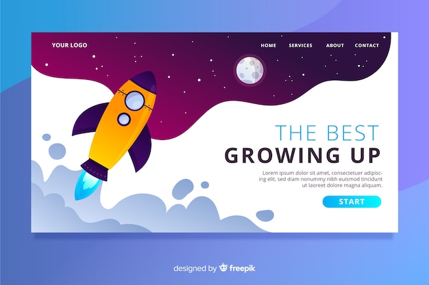 Startup landing page