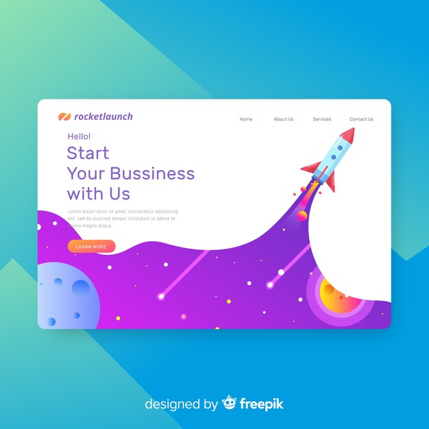 Startup landing page