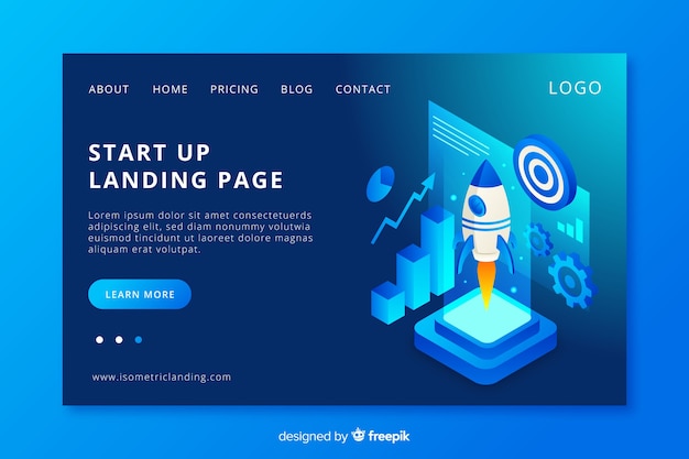 Startup landing page