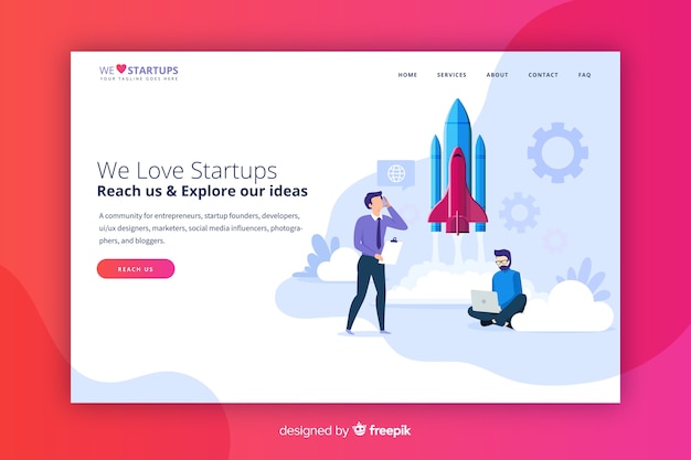 Startup modern landing page  