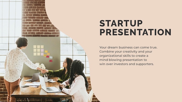 Startup presentation template vector for small business