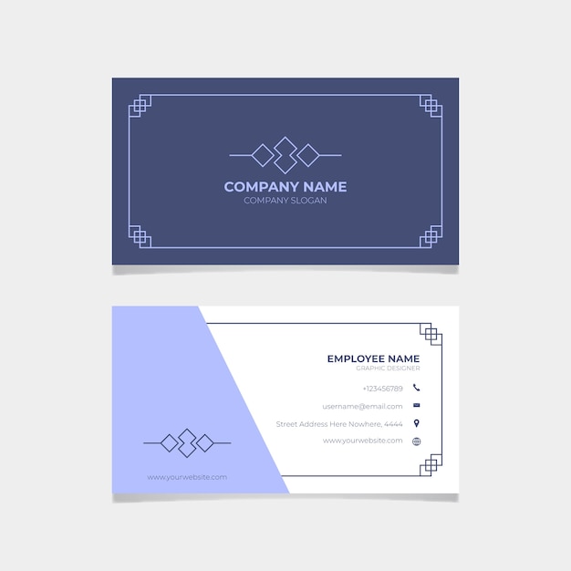 Stationery classic blue business card