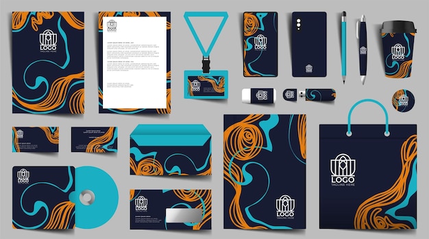 Stationery design set in vector format