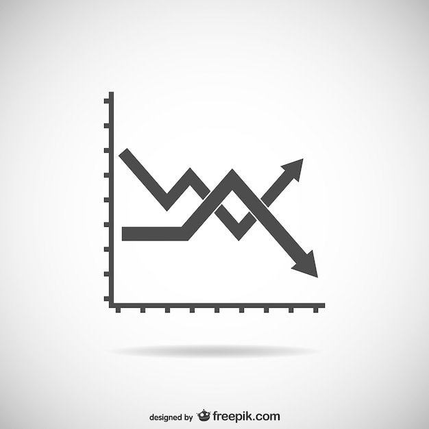 Statistics chart with arrows