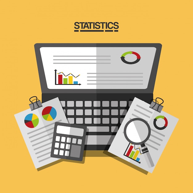 Free Vector statistics data business report illustration