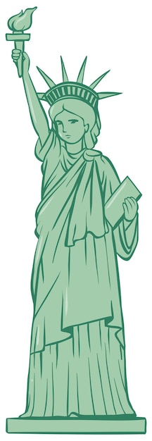 Statue of liberty on white background