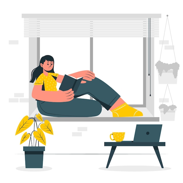 Free Vector stay at home concept illustration