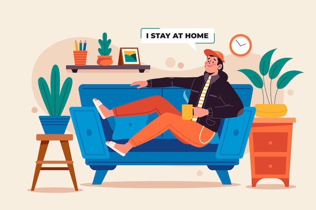 Stay at home concept