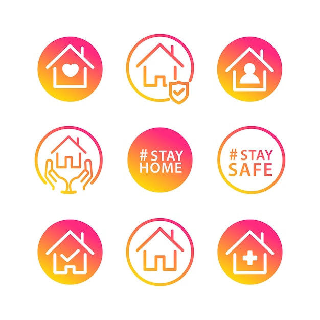 Stay home social icon