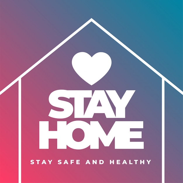 Free Vector stay home stay safe and healthy concept poster design